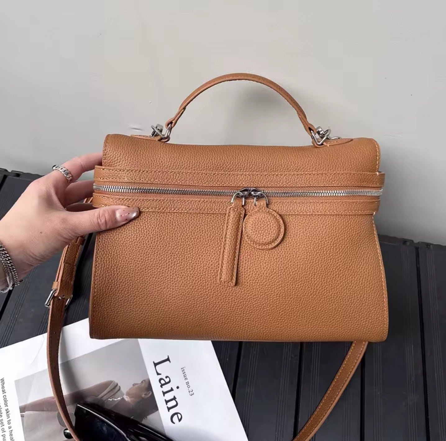 Sac Bandoulière Femme Marron – Grande Capacité Élégante